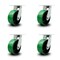Service Caster 8 Inch Heavy Duty Green Poly on Cast Iron Swivel Caster Set with 2 Swivel Locks SCC-KP92S830-PUR-GB-BSL-2-S-2 - alternate 1
